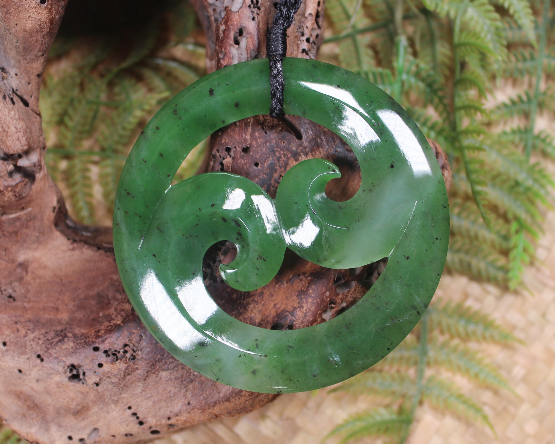 Koru carved from Hapopo Pounamu - NZ Greenstone