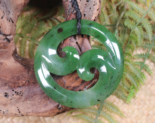 Koru carved from Hapopo Pounamu - NZ Greenstone