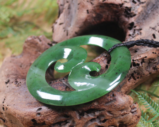 Koru carved from Hapopo Pounamu - NZ Greenstone