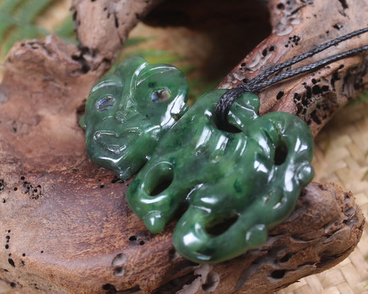 Hei Tiki carved from Kawakawa Pounamu - NZ Greenstone