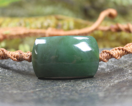 Adjustable cord bracelet with Hapopo Pounamu