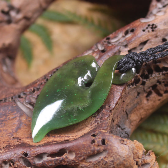 Twist carved from Rimu Pounamu - NZ Greenstone