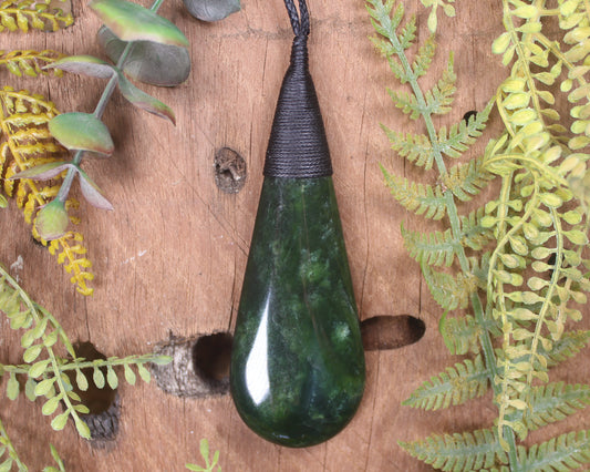 Kawakawa Pounamu Roimata Pendant - NZ Greenstone