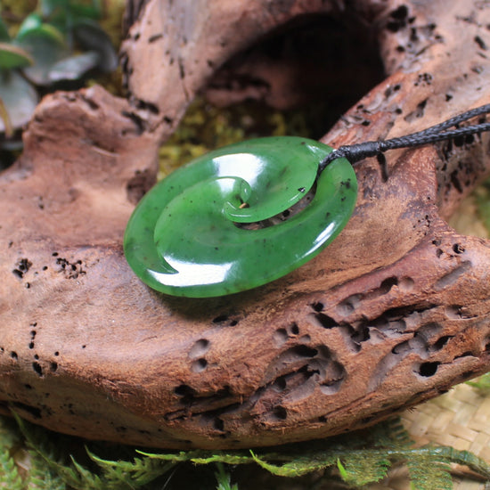 Koru carved from Hapopo Pounamu - NZ Greenstone