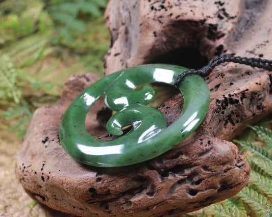 Koru carved from Hapopo Pounamu - NZ Greenstone
