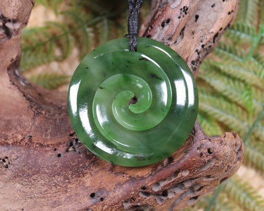 Koru carved from Hapopo Pounamu - NZ Greenstone