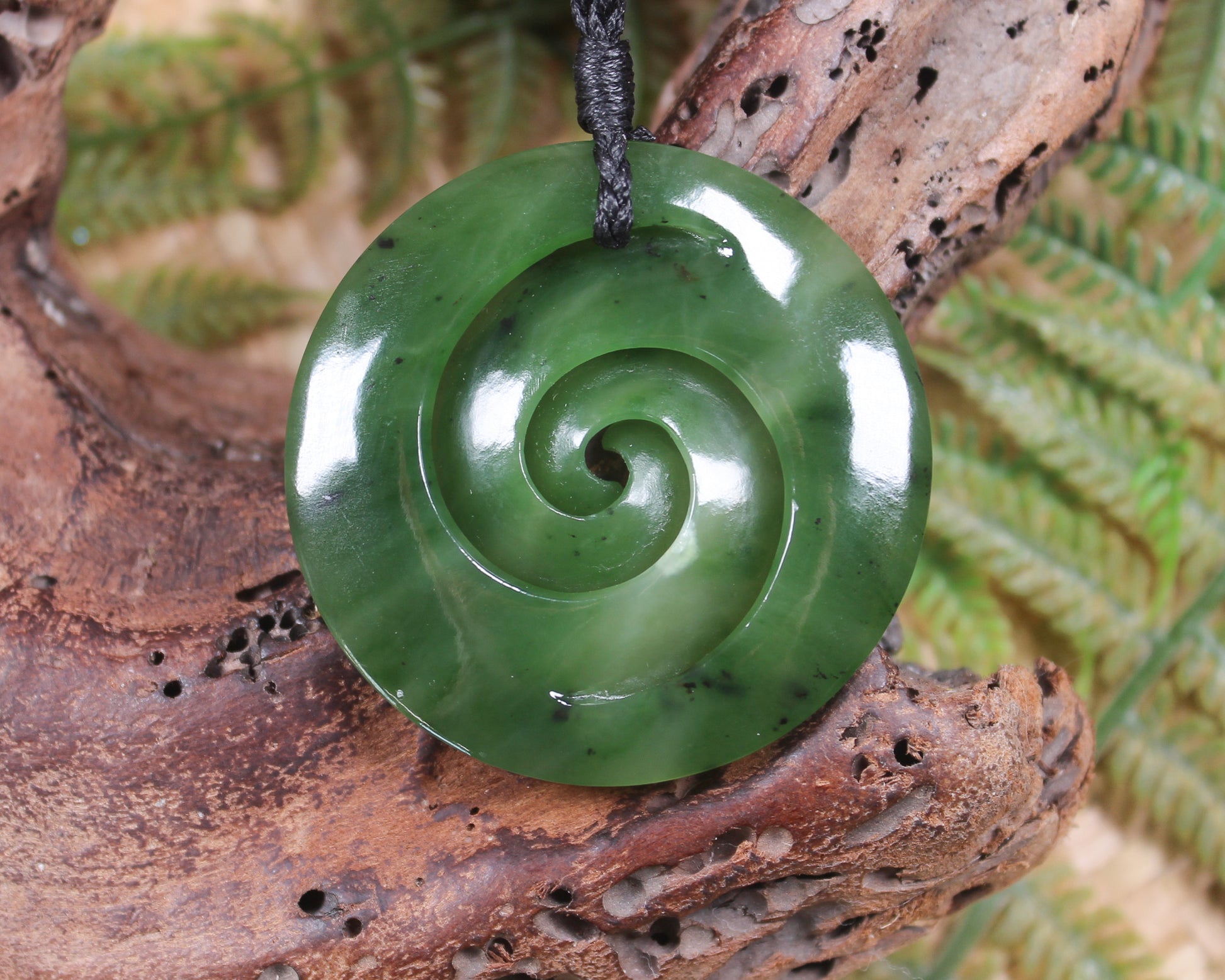 Koru carved from Hapopo Pounamu - NZ Greenstone