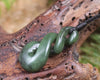 Twist carved from Kawakawa Pounamu - NZ Greenstone