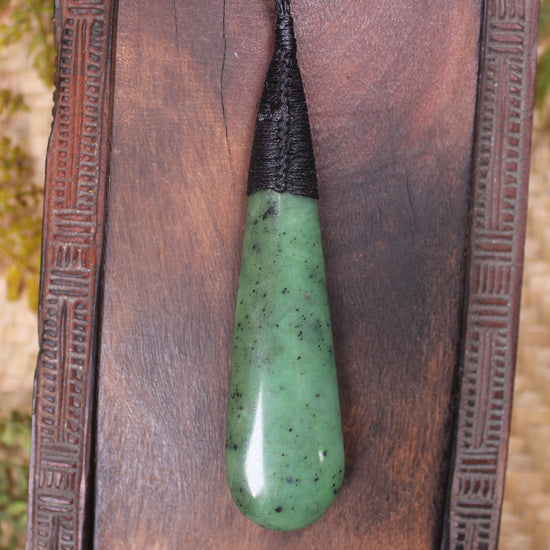 Roimata Teardrop carved from Hapopo Pounamu - NZ Greenstone