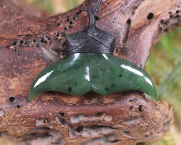 Whale Tail carved from Kawakawa Pounamu - NZ Greenstone