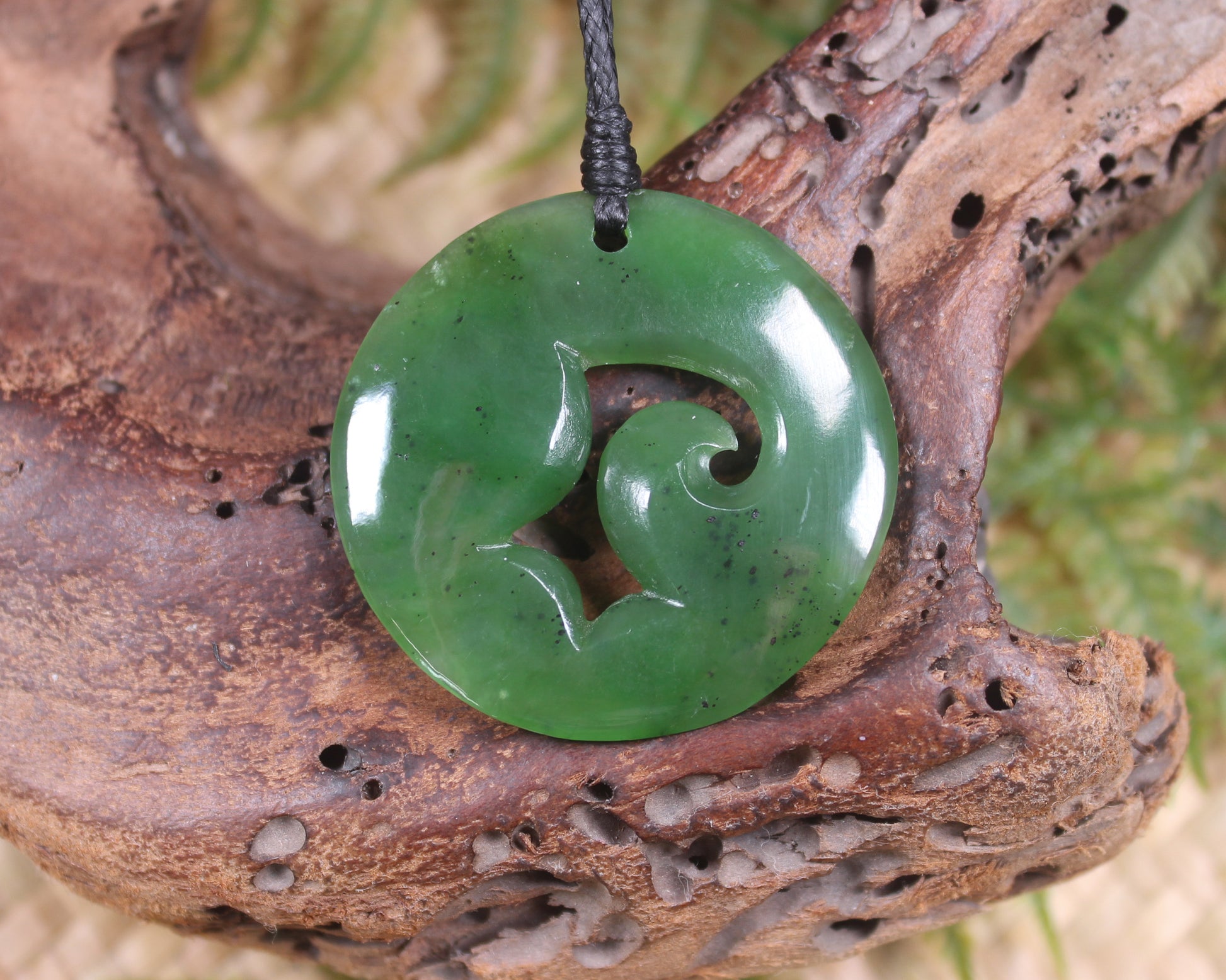 Koru carved from Hapopo Pounamu - NZ Greenstone