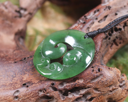 Koru carved from Hapopo Pounamu - NZ Greenstone