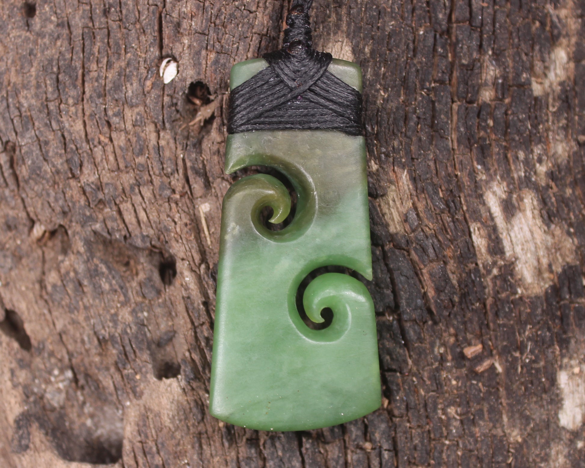 Toki or Adze with Koru carved from Hapopo Pounamu - NZ Greenstone
