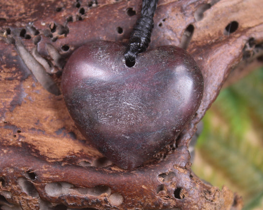 Heart carved from Rhodonite