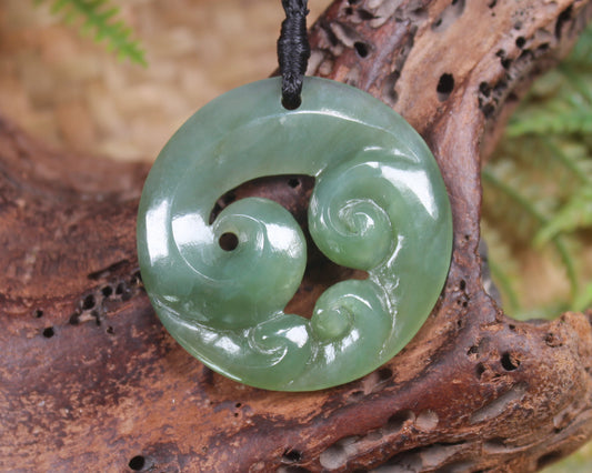 Koru or Spiral carved from Inanga Pounamu - NZ Greenstone