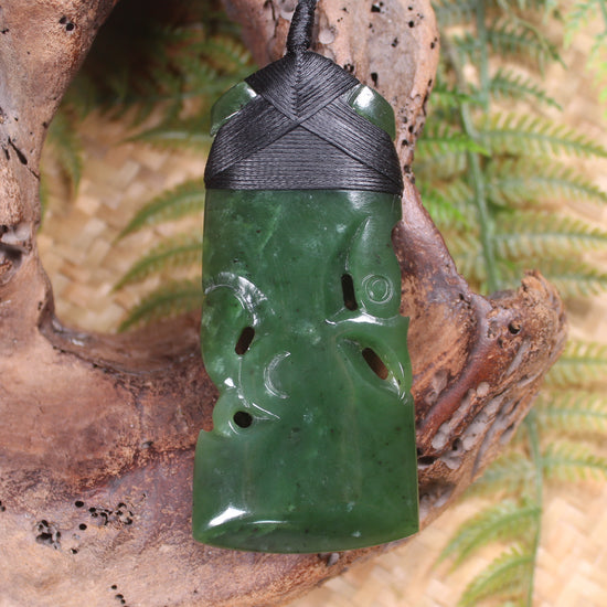 Manaia Toki or Adze Pendant carved from Kawakawa Pounamu - NZ Greenstone