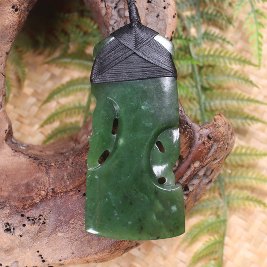 Manaia Toki or Adze Pendant carved from Kawakawa Pounamu - NZ Greenstone