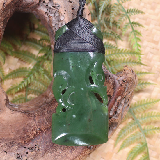 Manaia Toki or Adze Pendant carved from Kawakawa Pounamu - NZ Greenstone