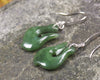 Matau or Fish Hook Earrings carved from Hapopo Pounamu - NZ Greenstone