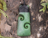 Toki or Adze with Koru carved from Hapopo Pounamu - NZ Greenstone