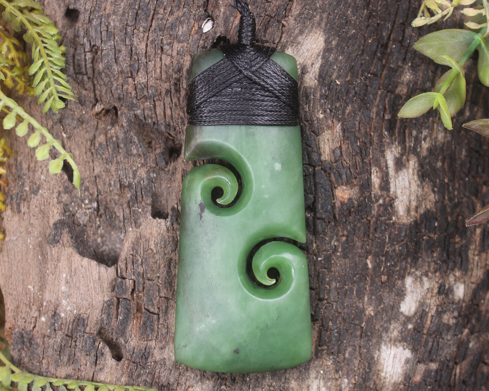 Toki or Adze with Koru carved from Hapopo Pounamu - NZ Greenstone