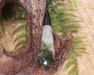 Roimata Teardrop carved from Hapopo Pounamu - NZ Greenstone