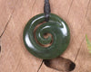Koru pendant carved from Kawakawa Pounamu - NZ Greenstone