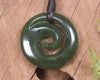 Koru pendant carved from Kawakawa Pounamu - NZ Greenstone