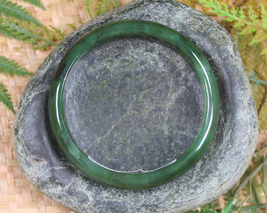 Bangle carved from Hapopo Pounamu - NZ Greenstone