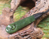 Roimata or Teardop with Koru carved from Kawakawa Pounamu - NZ Greenstone