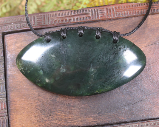 Breastplate or Shield carved from Kawakawa Pounamu - NZ Greenstone