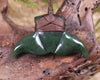 Whale Tail Pendant carved from Kawakawa Pounamu - NZ Greenstone