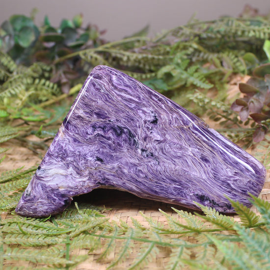Freeform Sculpture carved from Russian Charoite
