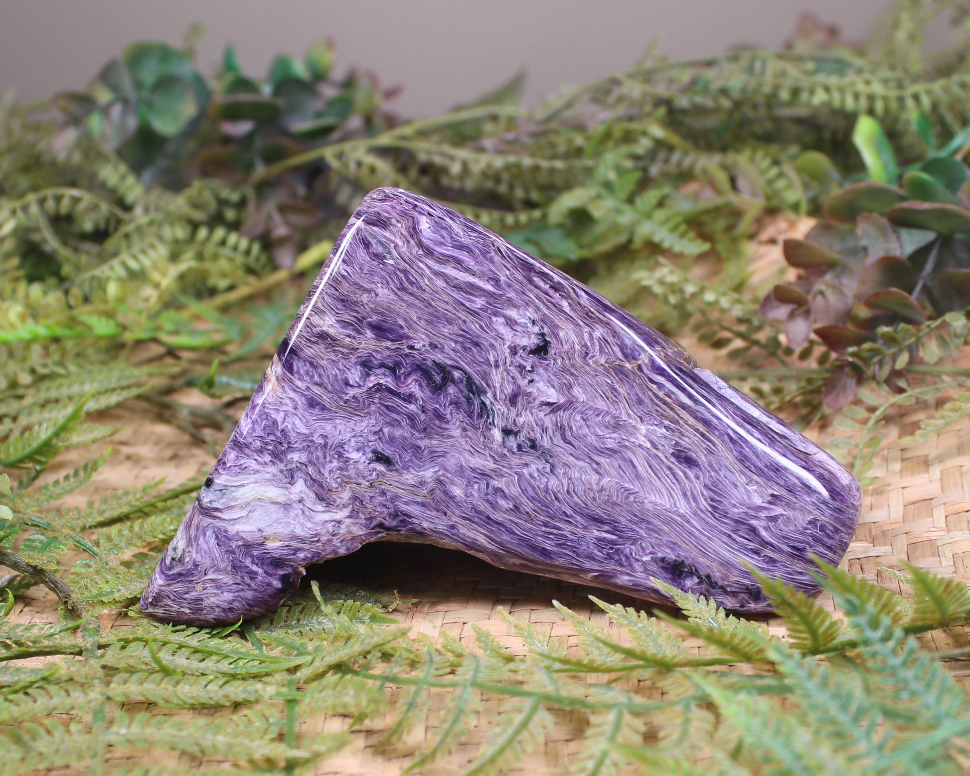 Freeform Sculpture carved from Russian Charoite