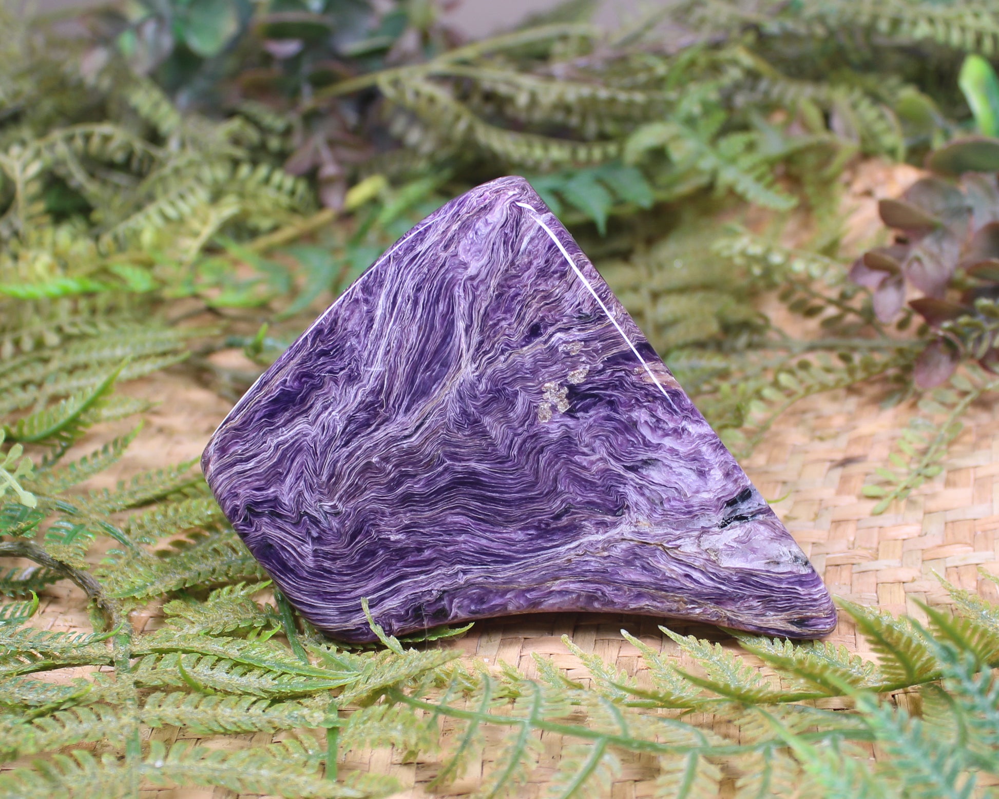 Freeform Sculpture carved from Russian Charoite
