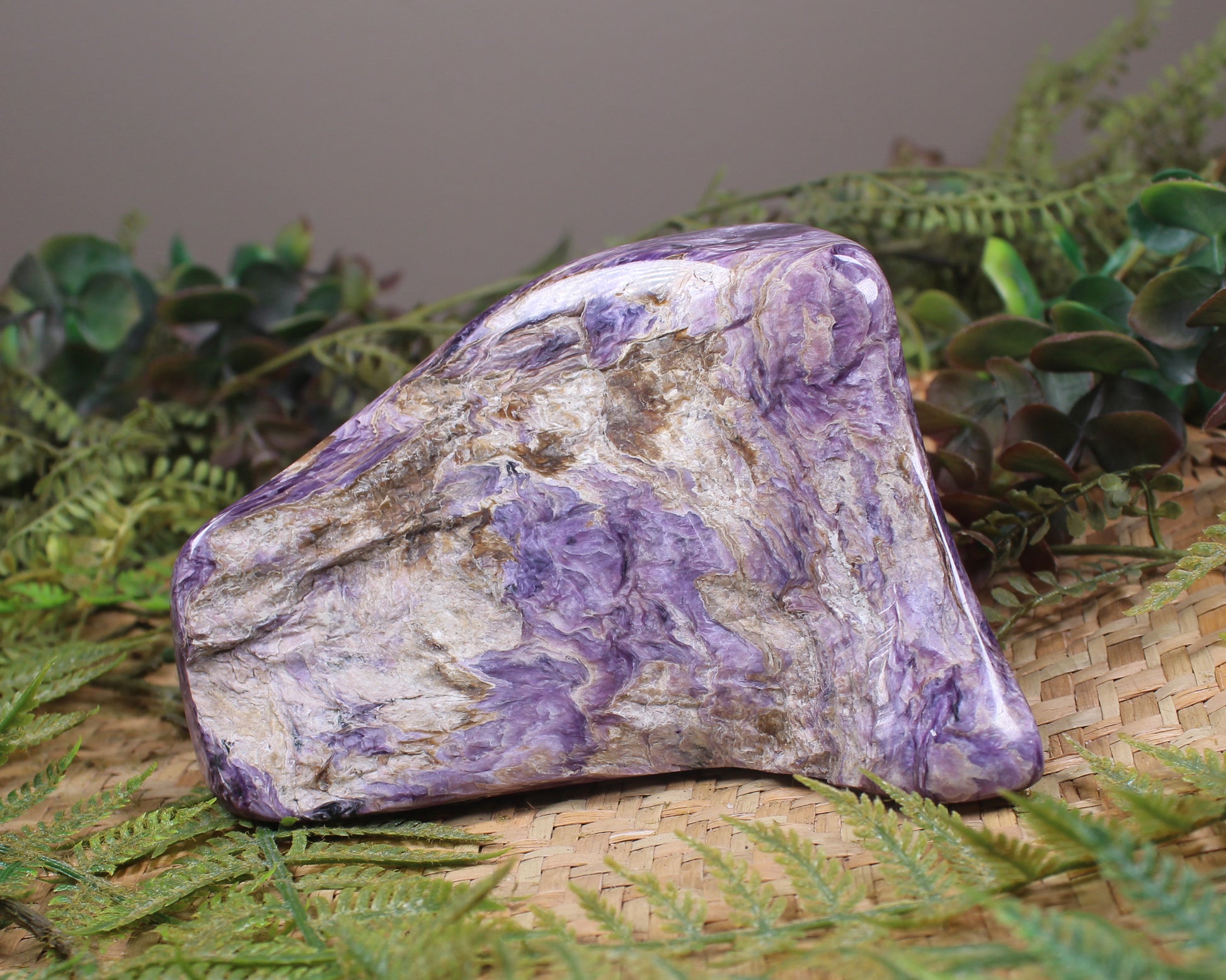 Freeform Sculpture carved from Russian Charoite