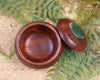 Wooden container with Inanga 
Pounamu set into lid - NZ Greenstone