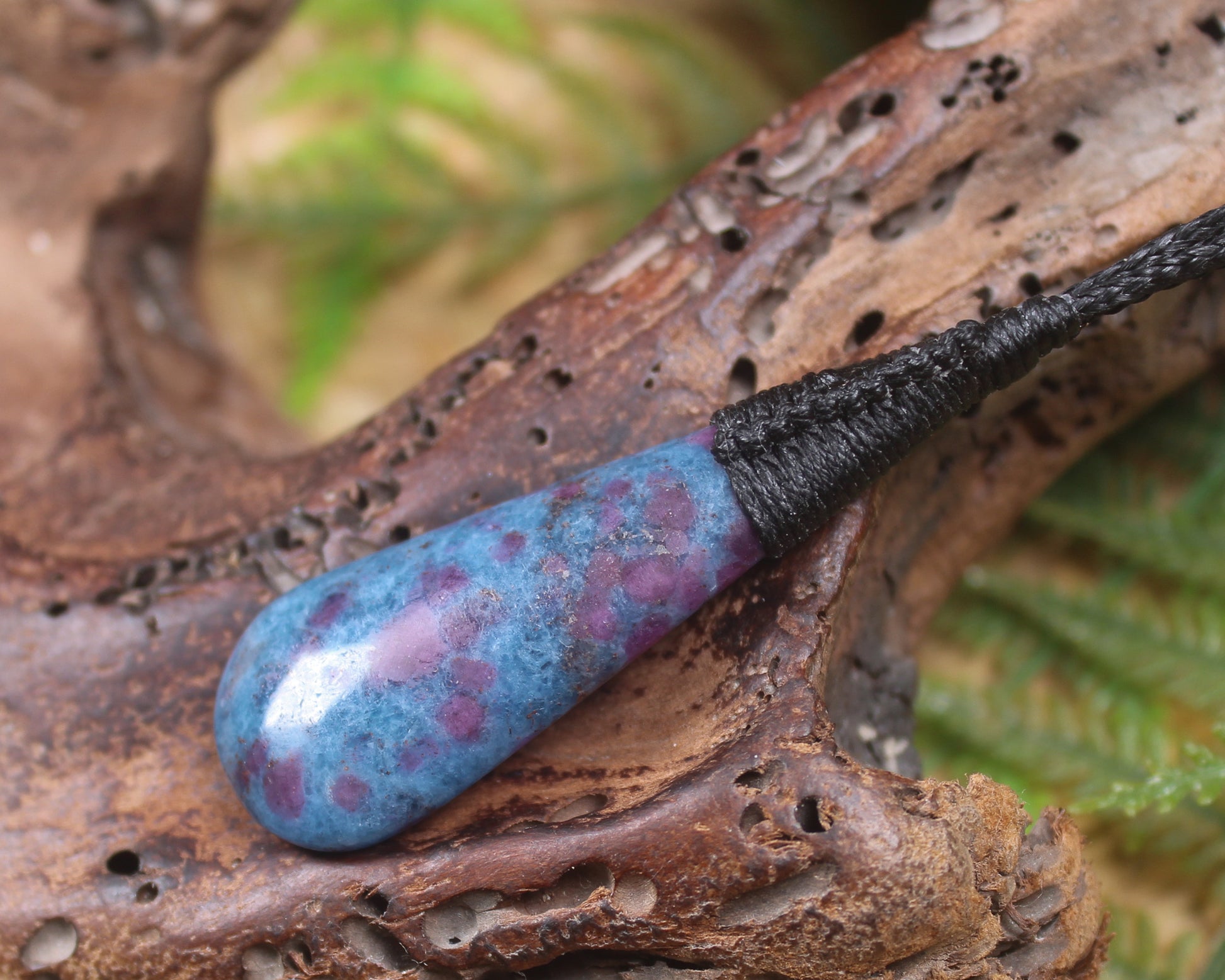 Kyanite with Ruby Roimata Pendant