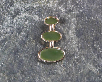 Hapopo Pounamu pendant with a gold plated setting - NZ Greenstone