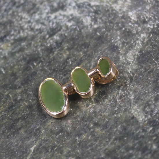 Hapopo Pounamu pendant with a gold plated setting - NZ Greenstone