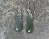 Mere Earrings carved from Hapopo Pounamu - NZ Greenstone