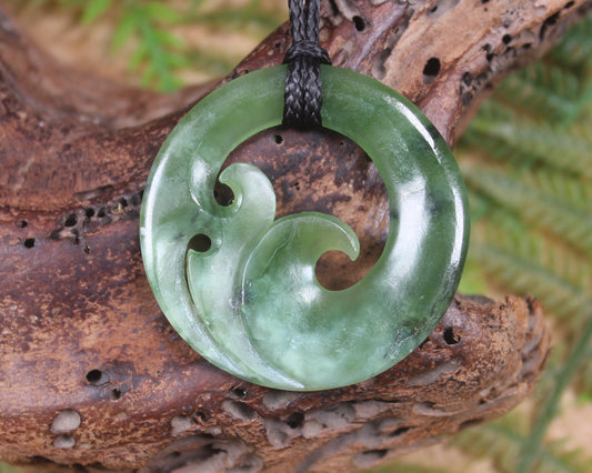 Koru carved from Hapopo Pounamu - NZ Greenstone