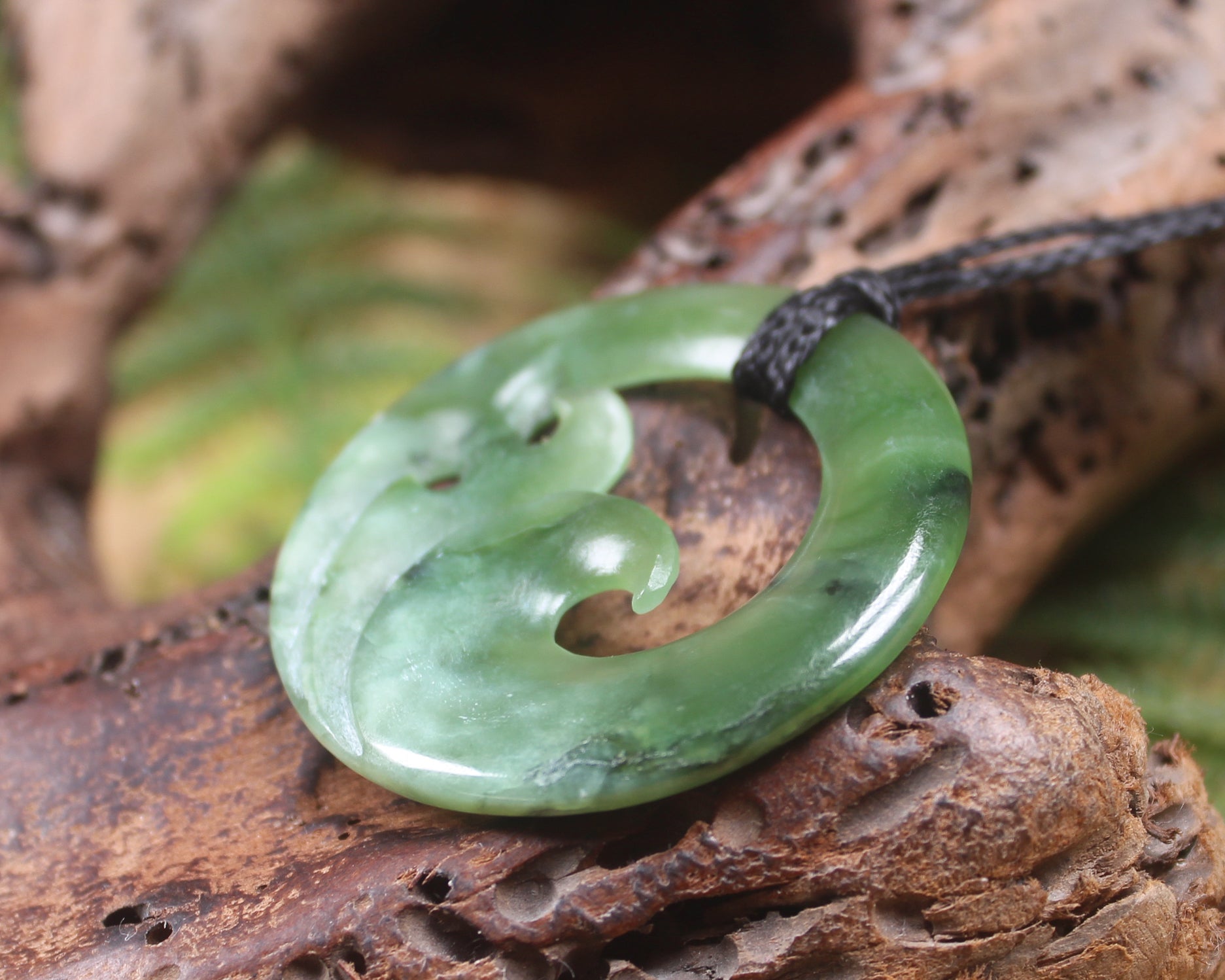 Koru carved from Hapopo Pounamu - NZ Greenstone