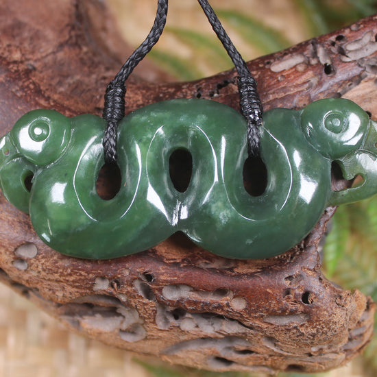 Pekapeka Pendant carved from Kawakawa Pounamu - NZ Greenstone