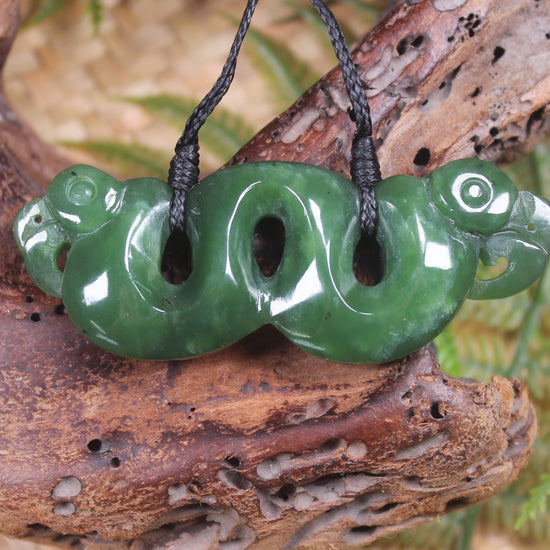 Pekapeka Pendant carved from Hapopo Pounamu - NZ Greenstone