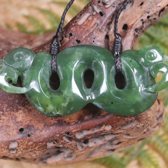 Pekapeka Pendant carved from Hapopo Pounamu - NZ Greenstone