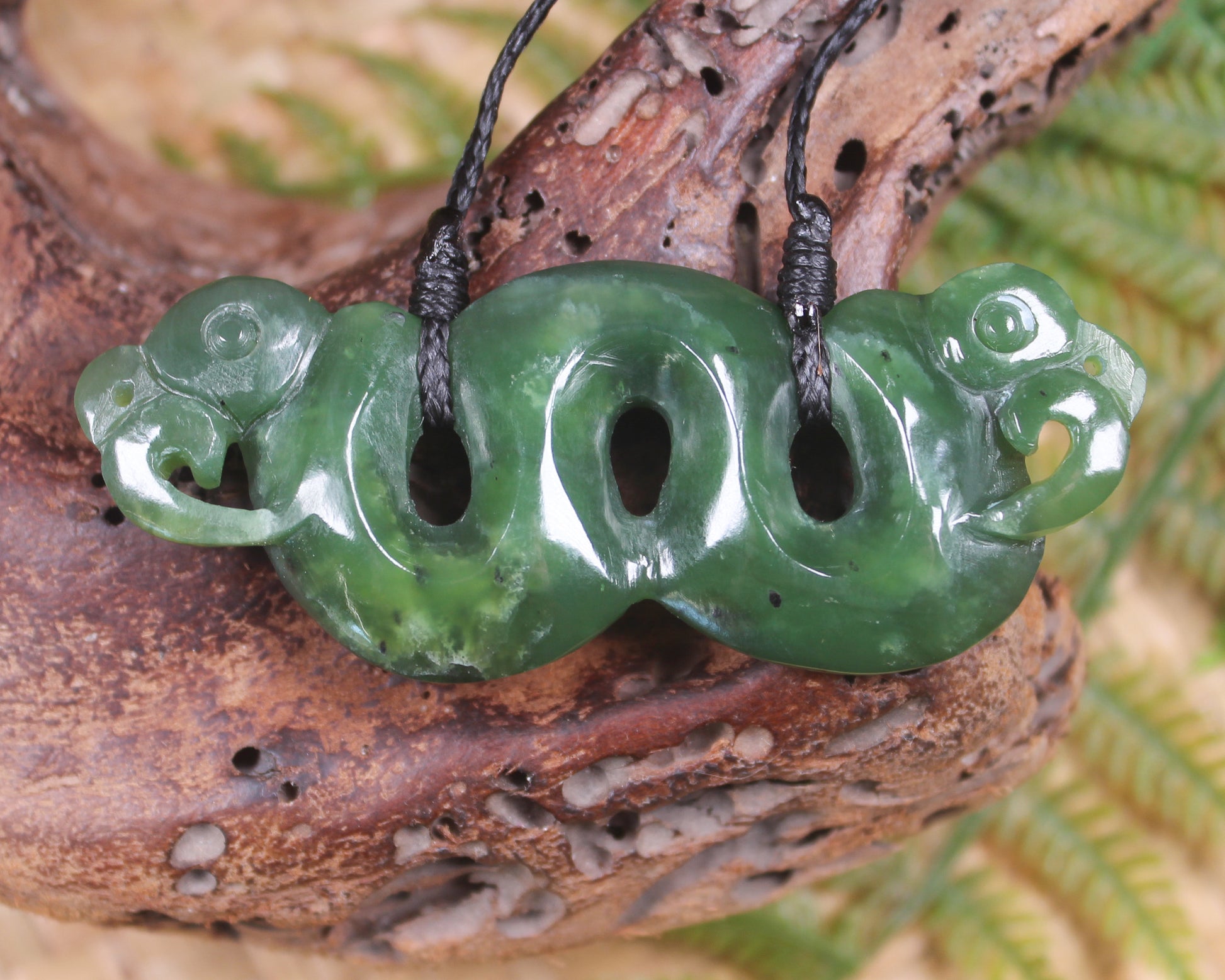 Pekapeka Pendant carved from Hapopo Pounamu - NZ Greenstone