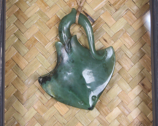 Framed Inanga Pounamu Whai - NZ Greenstone