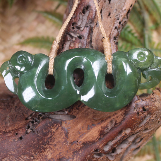 Pekapeka Pendant carved from Hapopo Pounamu - NZ Greenstone