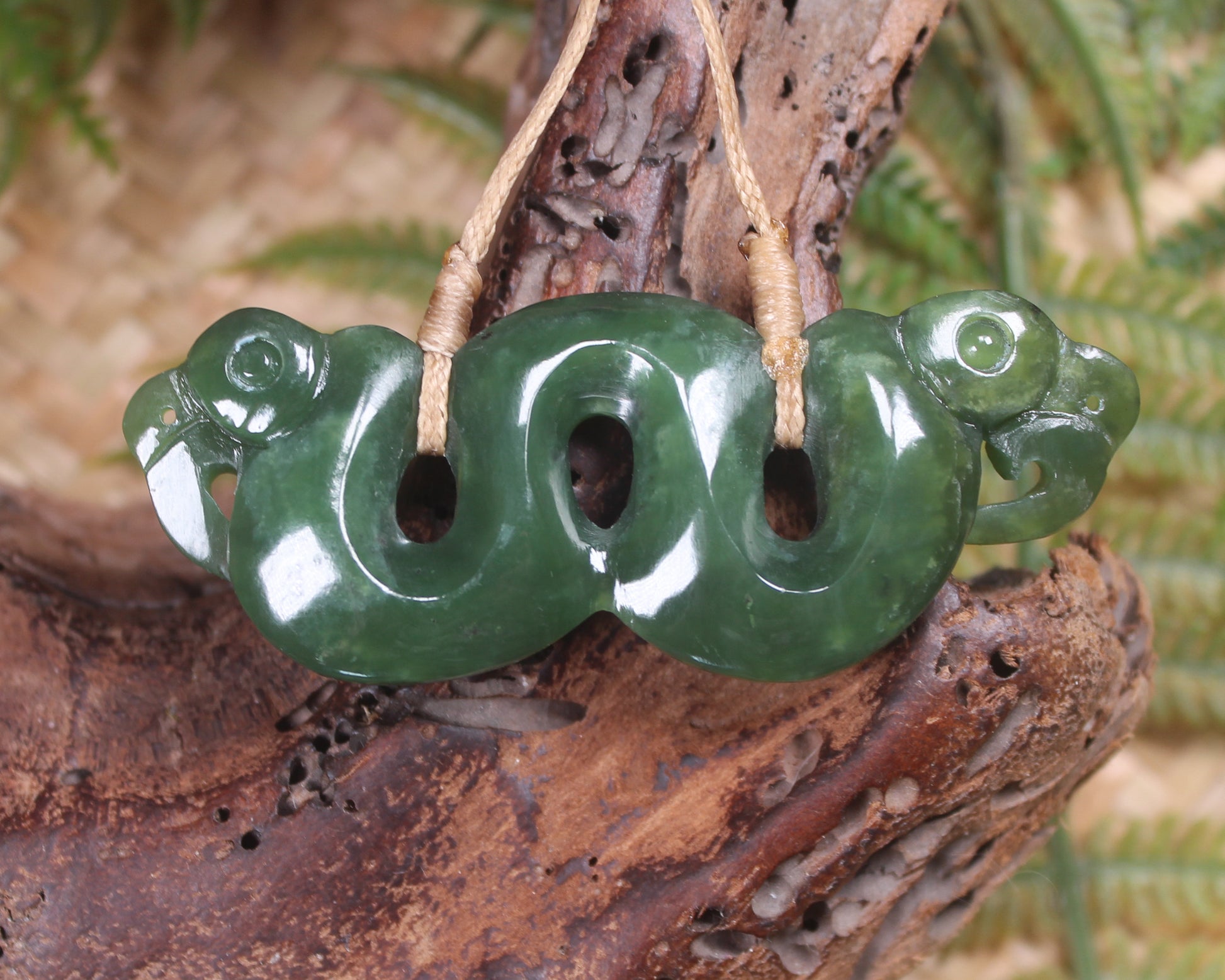 Pekapeka Pendant carved from Hapopo Pounamu - NZ Greenstone